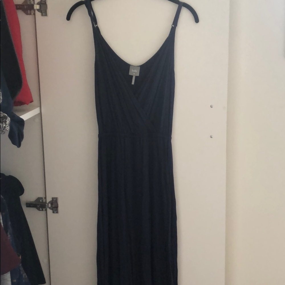 Navy blue bobi cotton maxi dress